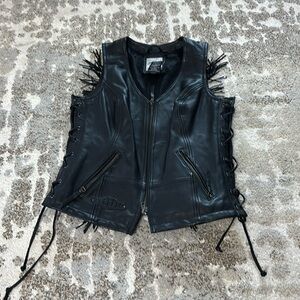 Harley Davidson fringe leather vest